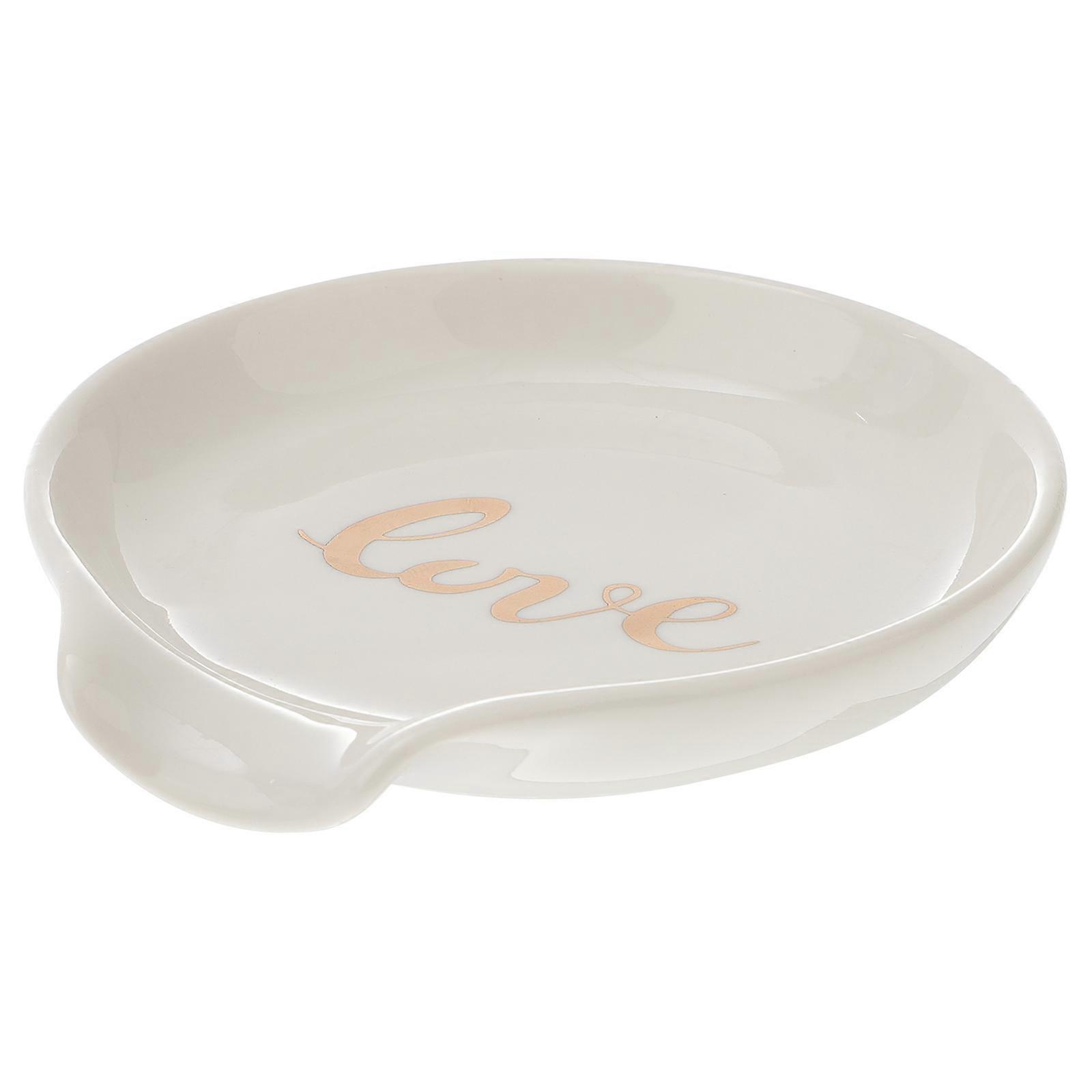 White Ceramic Spoon Storage Holder for Dining Table 2Pcs Rack