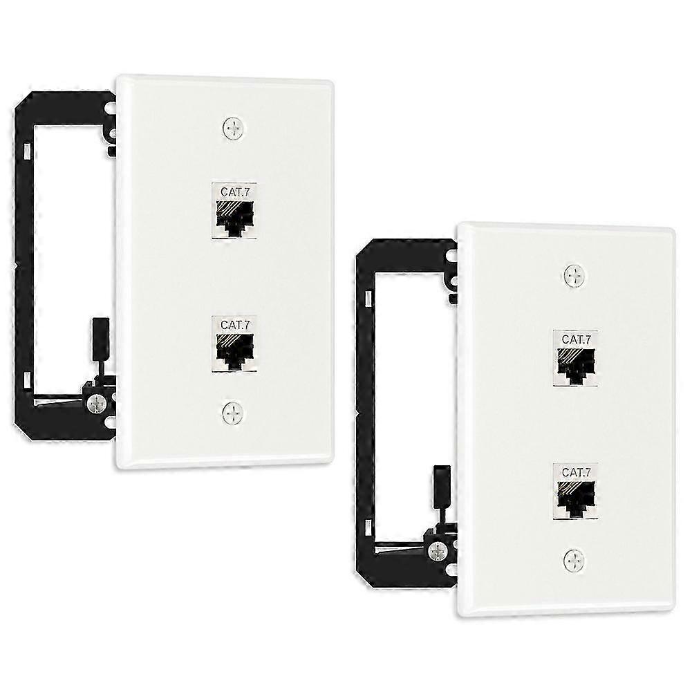 2-Port Cat7 Shielded Ethernet Wall Plate