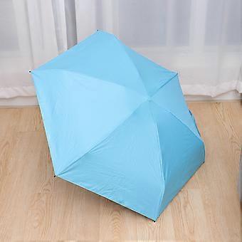 Mini Sun Umbrella Portable for Shelter with Capsule Case Blue