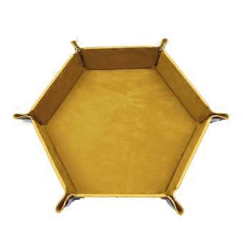 Folding Hexagon Dice Tray PU Plush Storage