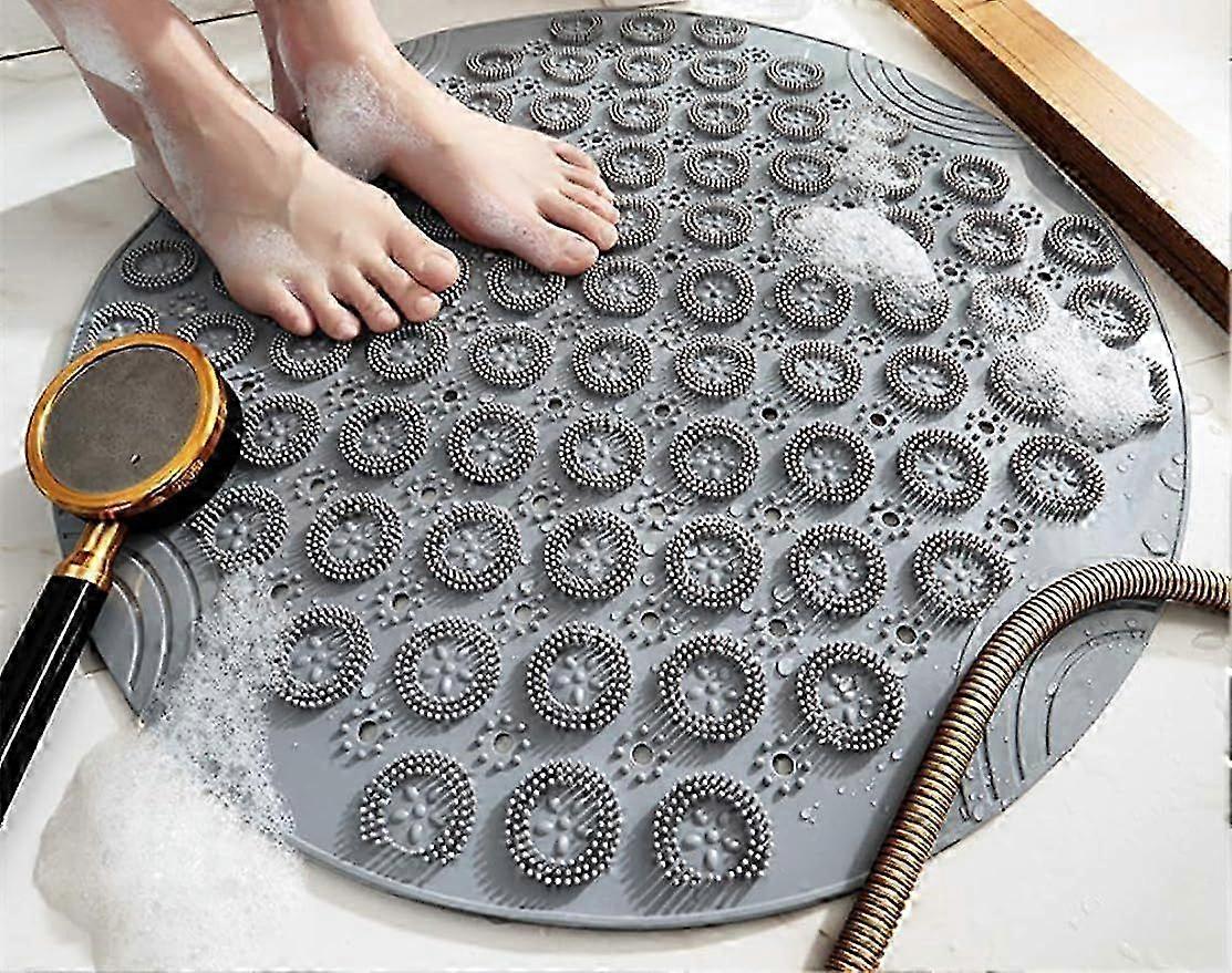 Quick-Dry Round Shower Mat With Suction Cups
