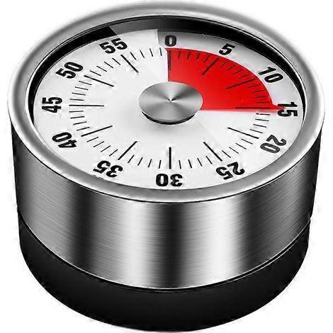 Mechanical visual countdown timer for kitchen, classroom and baking; functional 60-minute kitchen timer.