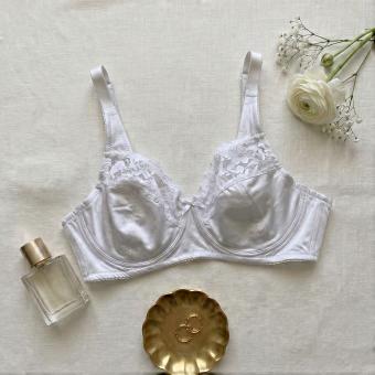 BH voor dames, maat large, ultradun, comfortabel, satijn met kantdetails, met beugels voor extra ondersteuning. Ondergoed.