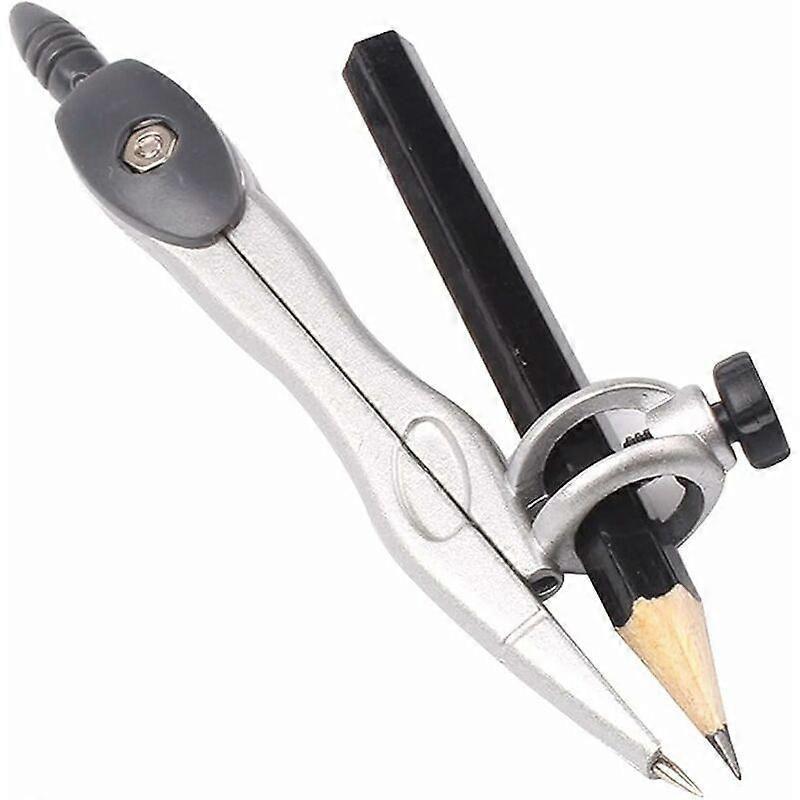R10 Compass with Ring, Precision School Compass, Quick Set Compass, Metal Compass, Pointed Compass for Carpenter/Drafting/Leatherworking