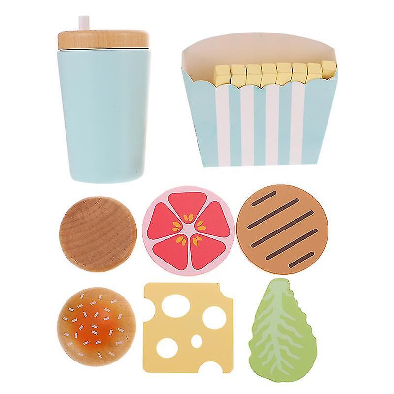 9.3X5.3x5.3cm French Fries Burger Pattern Toy Kitchens & Play Food 1 Set Children Playing House Mode