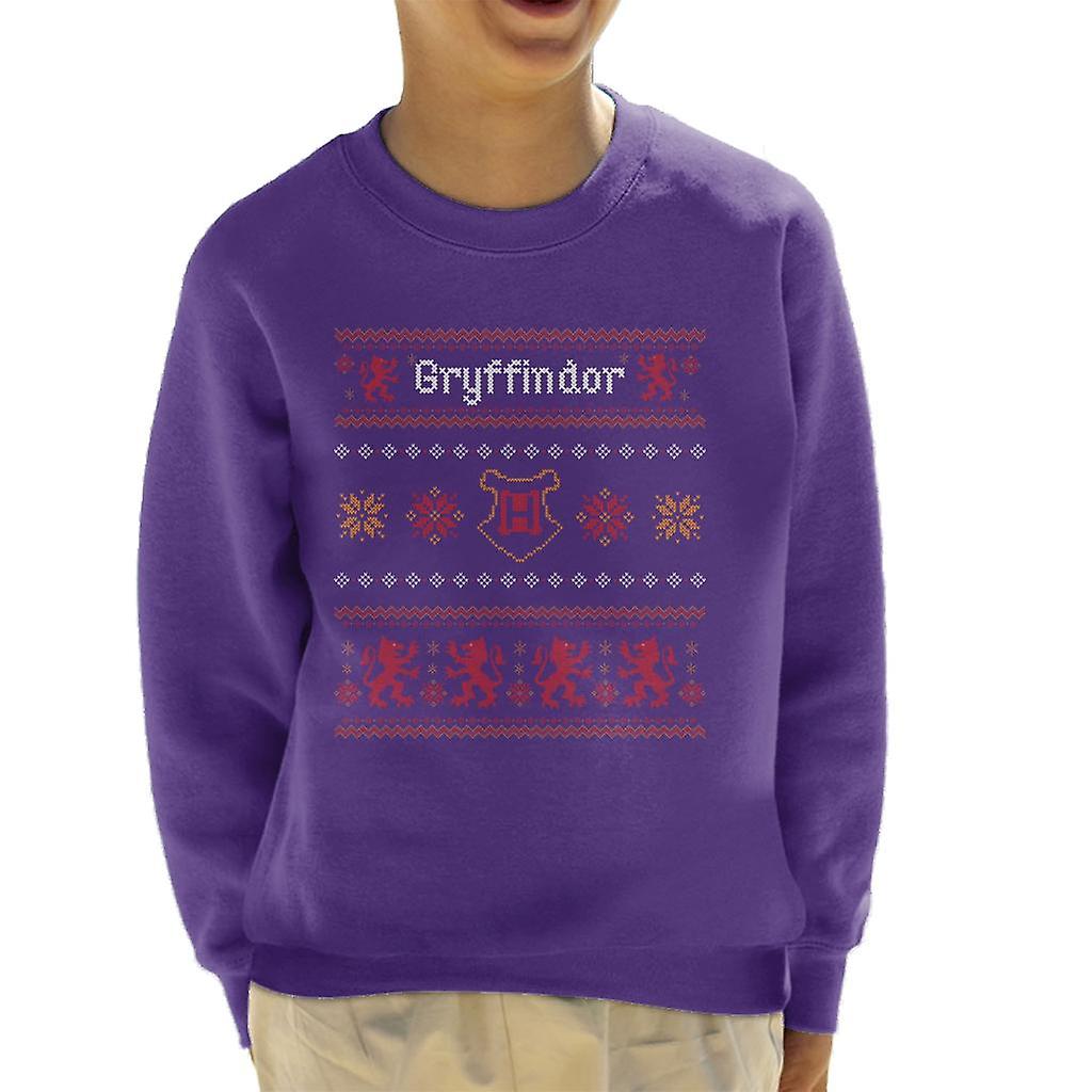 Harry Potter Christmas Gryffindor Festive Pattern Kid's Sweatshirt