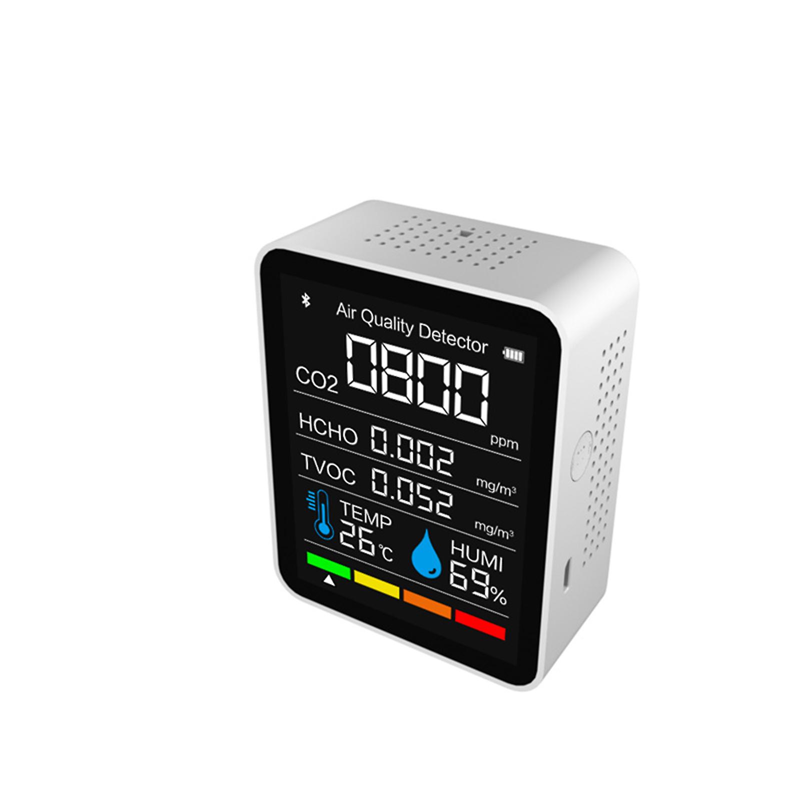 Portable Air Quality Detector Compatible with Bluetooth Multifunctional Carbon Dioxide Monitor for