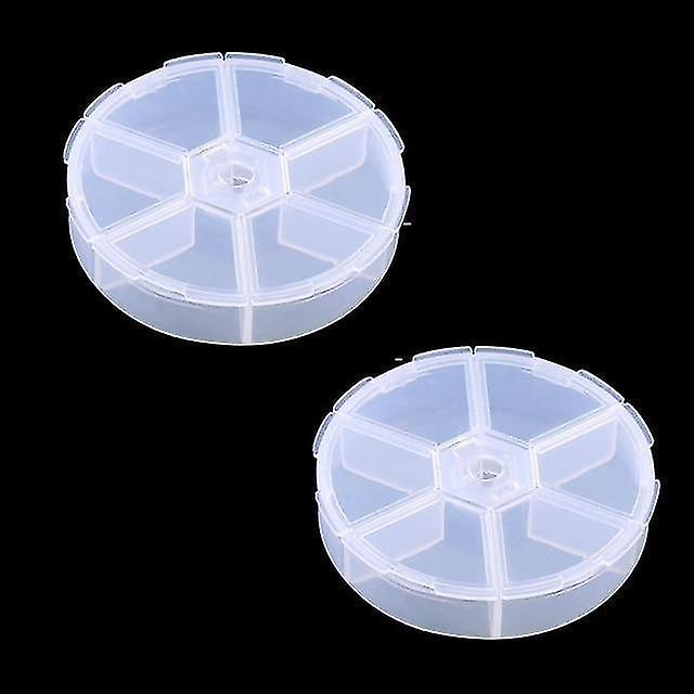 Round 6 x 2piece Adjustable Jewelry Earring Bin Container Storage Box