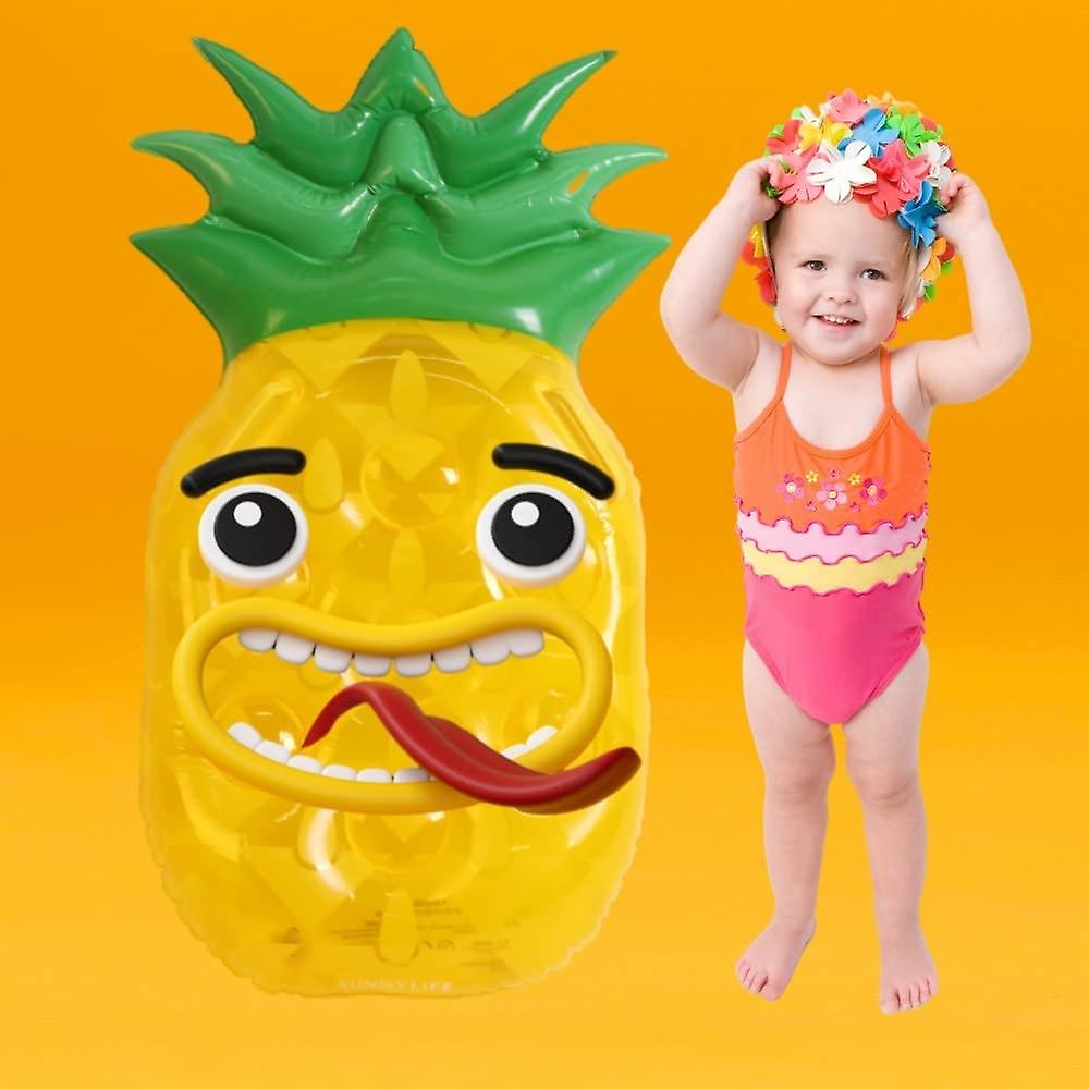 2pcs Yellow Pineapple Inflatable Floating Bed Surfboard, Summer Beach Toy Pool, 90*45CM