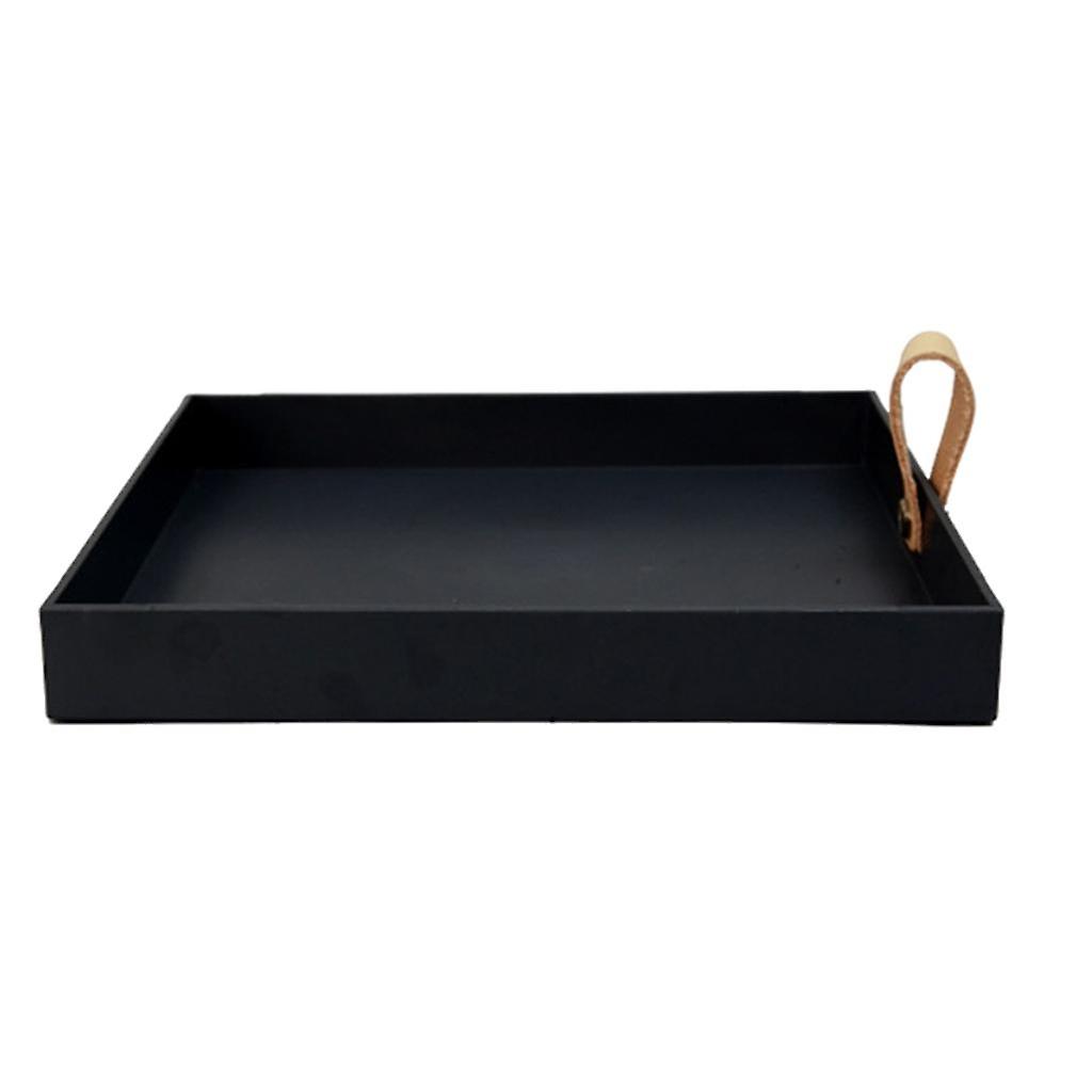 Square Serving Tray 8x8inch Elegant Solid Color for Dinner Mini Bars Kitchen black