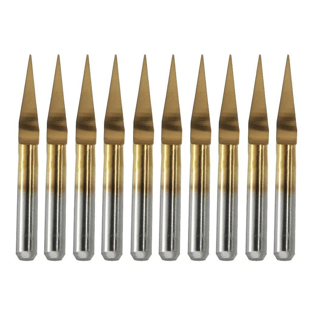10pcs Tungsten Steel Flat Bottom Milling Cutter Triangular Sharp G