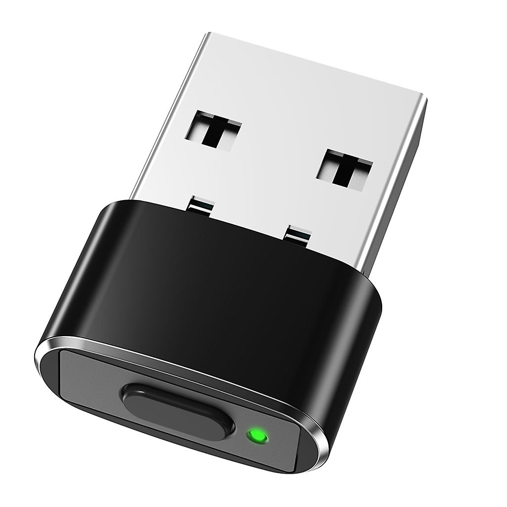 AUBGSANG Mouse Jiggler USB, mouse wireless 2.4G con ricevitore di tipo C e USB, batteria al litio incorporata da 400 mAh, simula il movimento del mouse per mantenere il PC/laptop sveglio