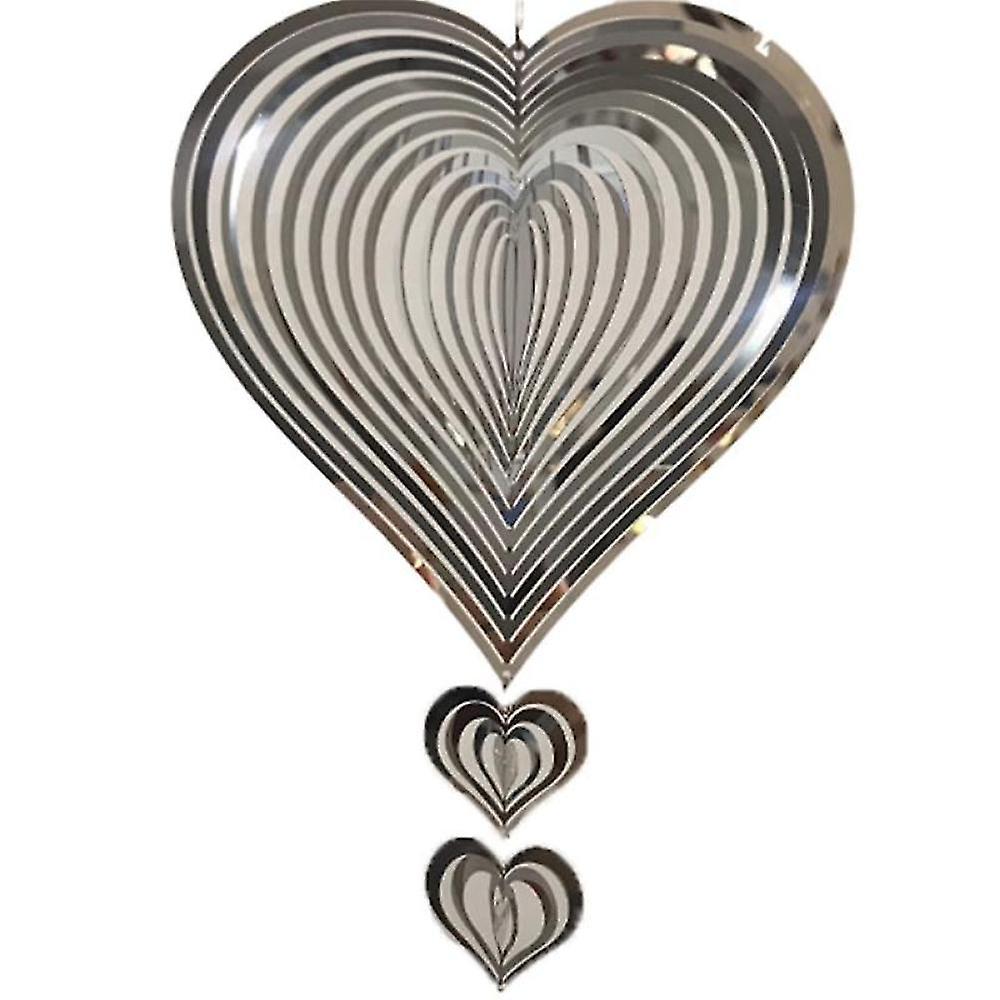 3d Rotating Wind Chimes For Room Decor Silver