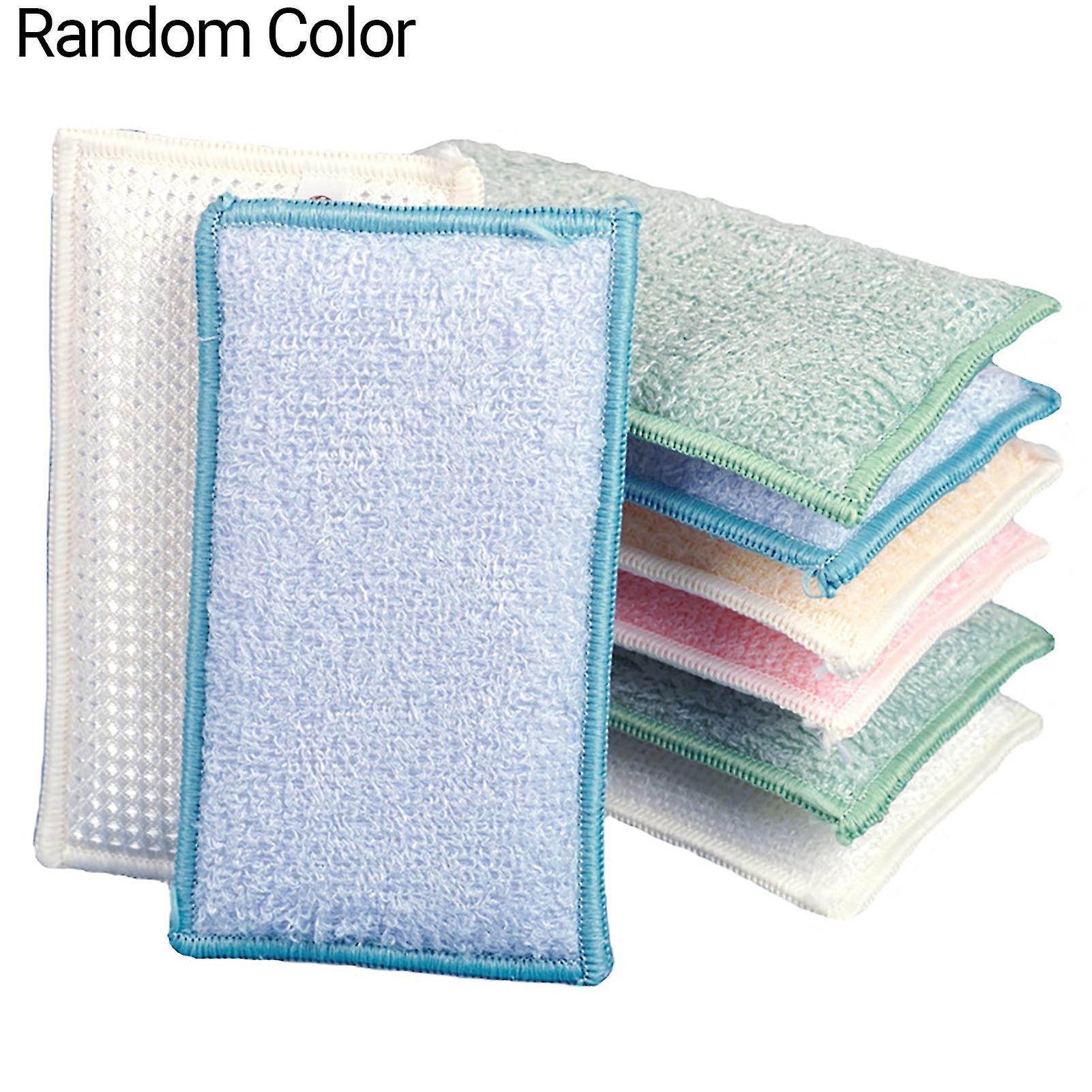 3pcs מטלית ניקוי ספוג מים טובים אימביציה רכה לשימוש חוזר כפול כלי שולחן מטבח צדיים מבמבוק מברשת כביסה לבית