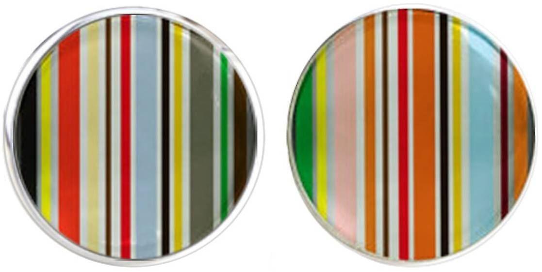 Bassin and Brown Stripe Cufflinks - Multi-colour