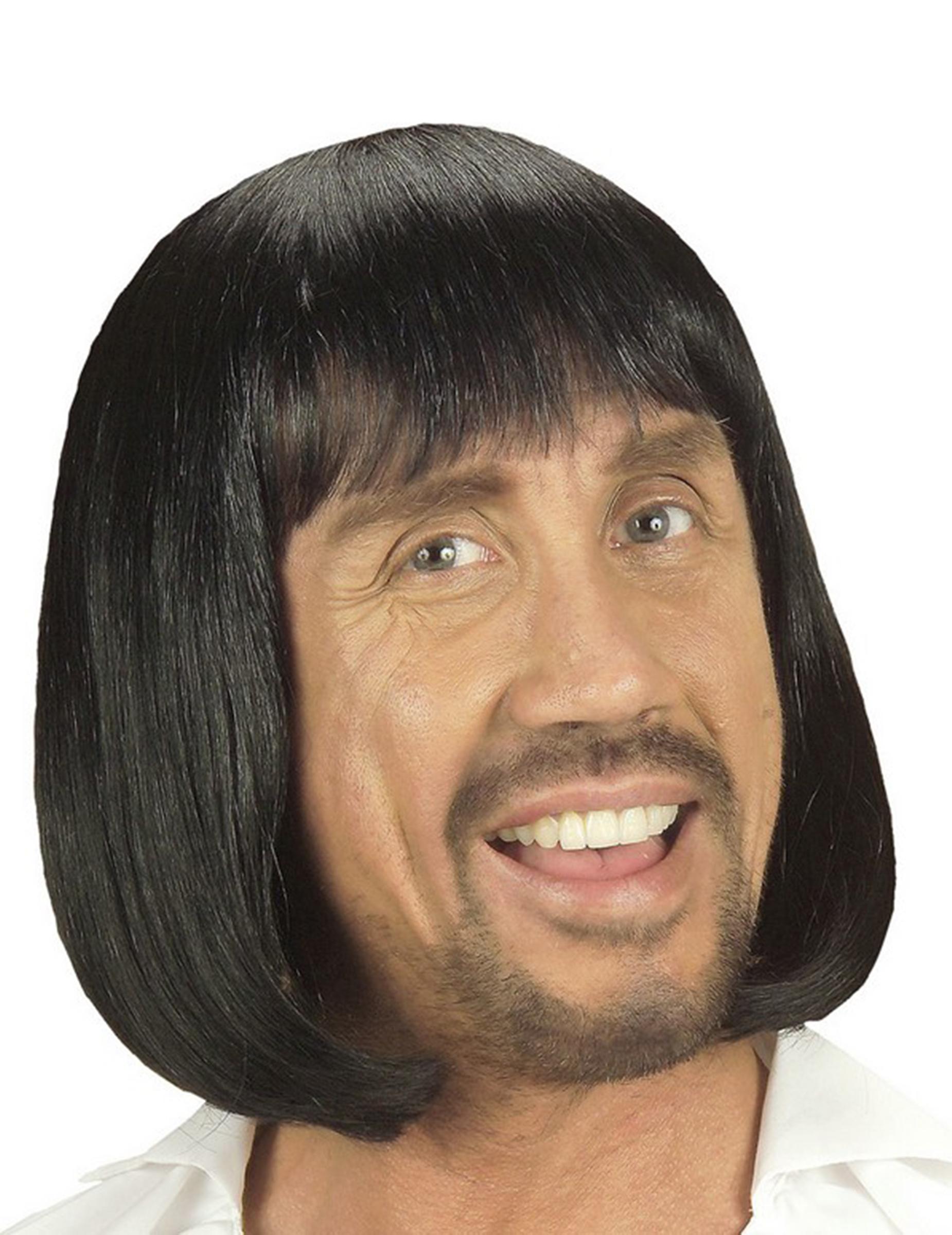 Medieval black wig man