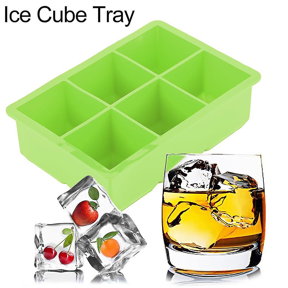 Silicone Ice Cube Maker 6 Cavities Chocolate Candy Tray Mold Kitchen Cooking Tools Green