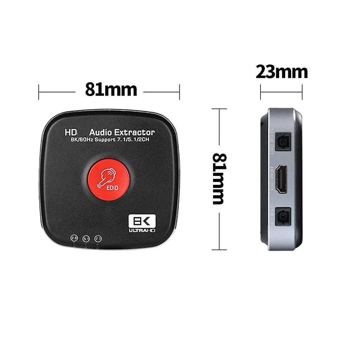 -compatible 2.1 Audio Extractor 8k@60hz Ybcr420 Hdr10 Stereo Extractor Optical Toslink Spdif + 3.5m