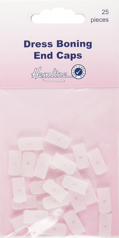 Hemline Boning End Caps  White