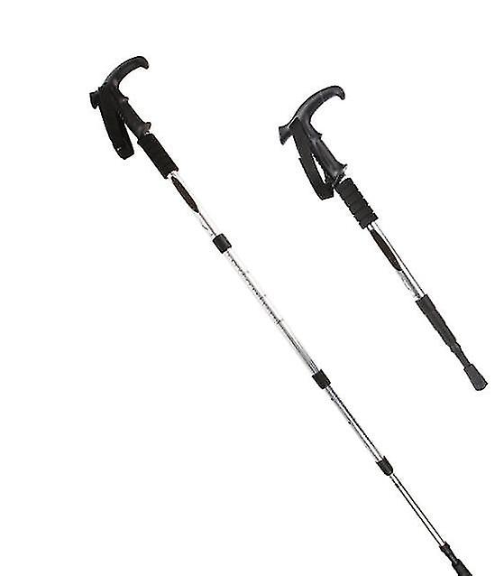 Silver Collapsible Ultralight Antishock Telescopic Hiking Poles X3291