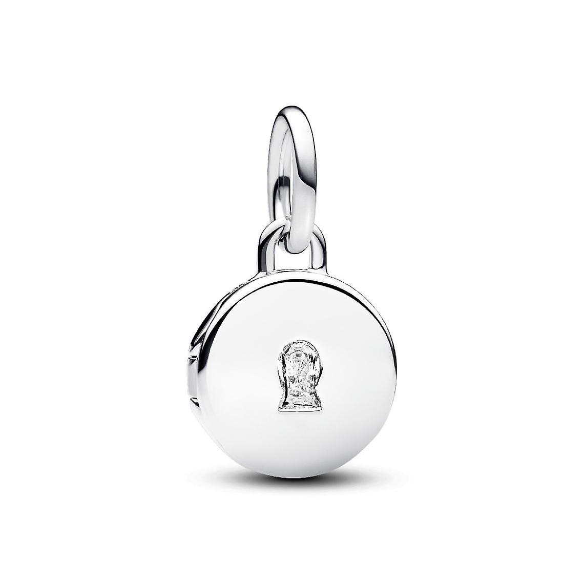 Charm Pendant Love Medallion Openable and Engraved Silver