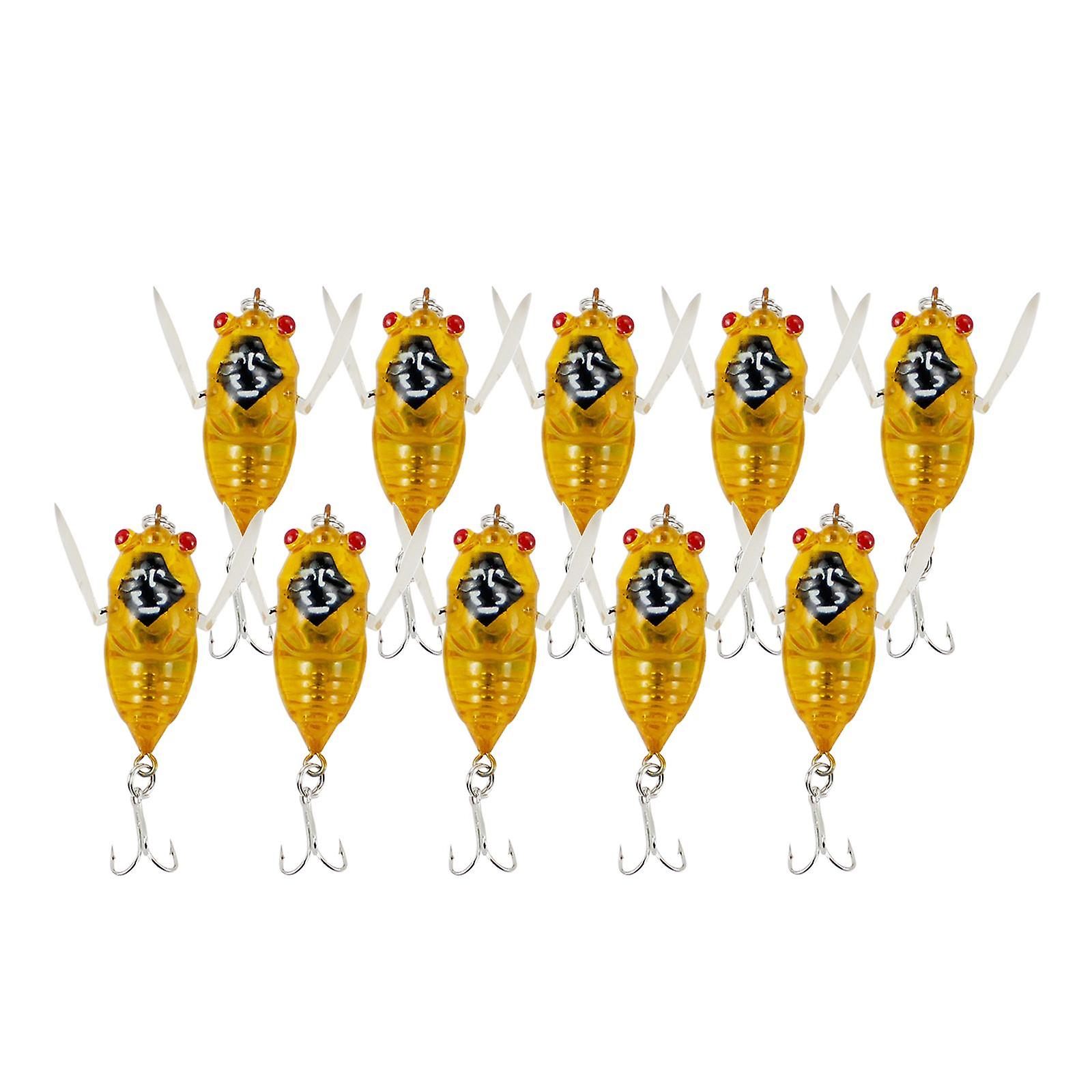 10 Stück Angelköder Hartköder Bionic Cicada Salzwasser Gold