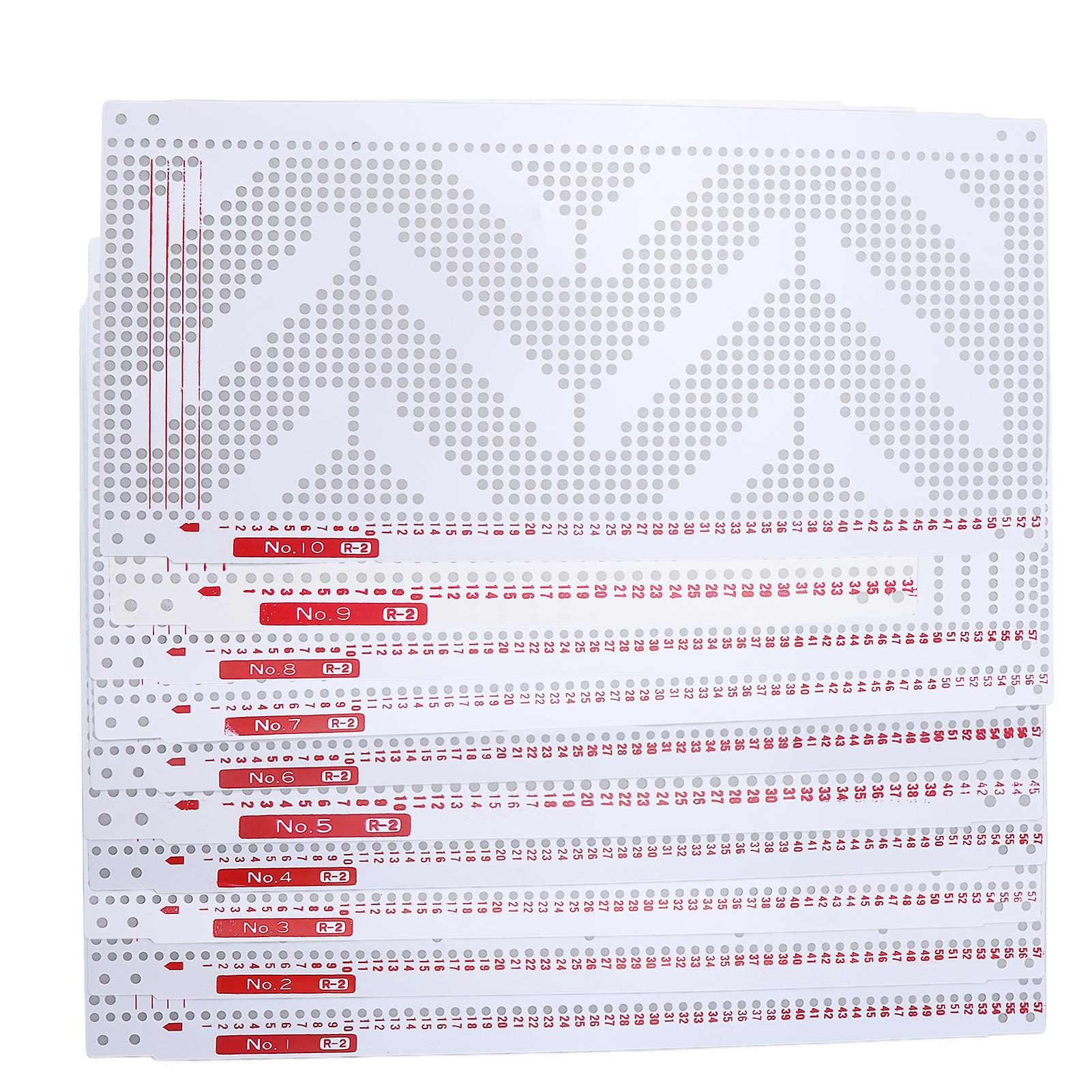 10pcs Punch Cards Plastic White Soft Durable Professional Hole Punched Index Cards for Household Knitting Machine