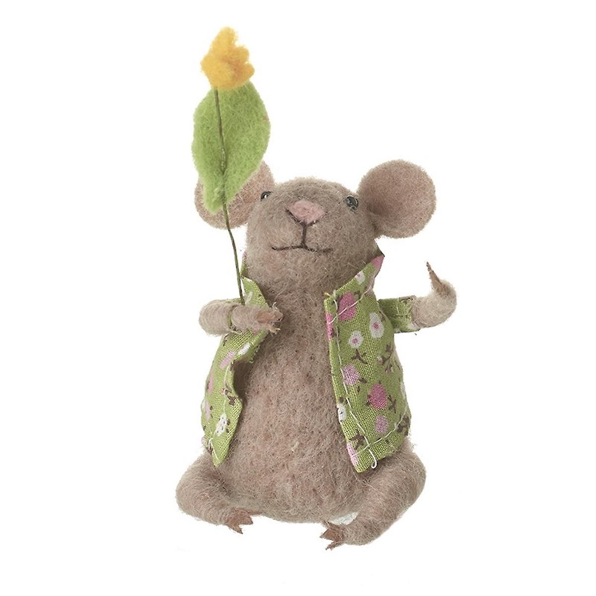 Heaven Sends Felt Mouse with Flower Easter Decoration