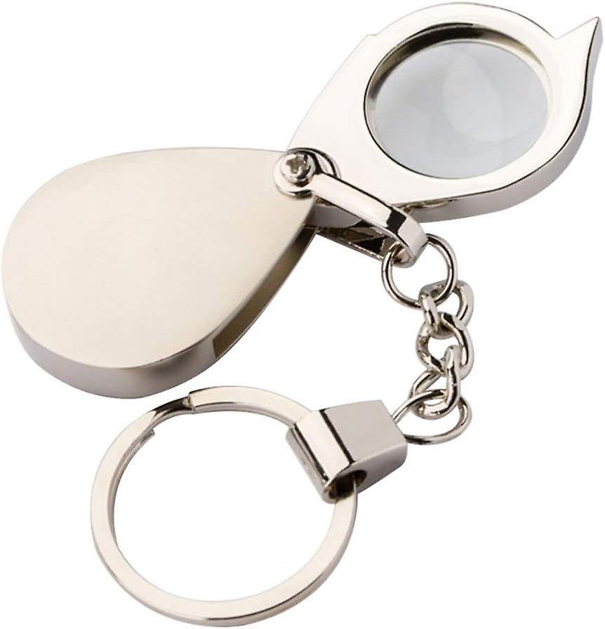 10X Keychain Magnifier Handheld Pocket Magnifier Small Folding Handheld Magnifying Glass for Reading Coins Hobby Travel