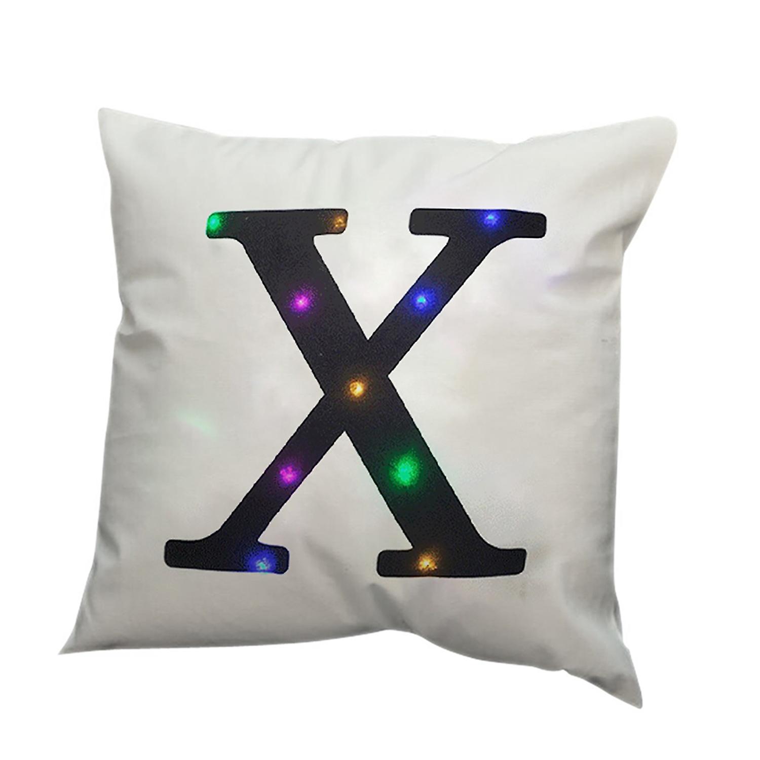 كيس وسادة تنفس LED ضوء الفانيلا رسائل مطبوعة غطاء وسادة لديكور المنزل