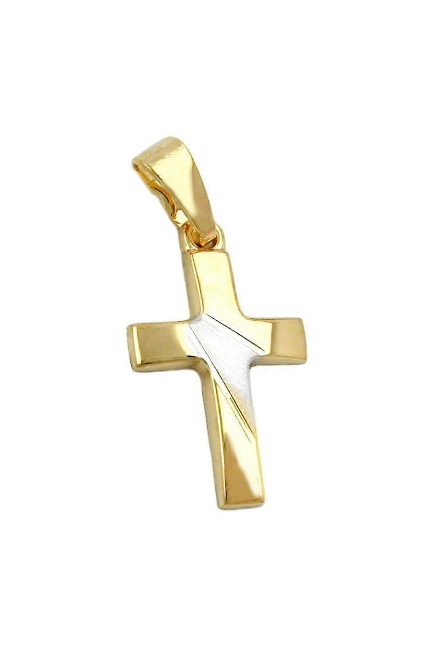 Pendant 23mm Cross Bicolour 9k Gold - Gl431162