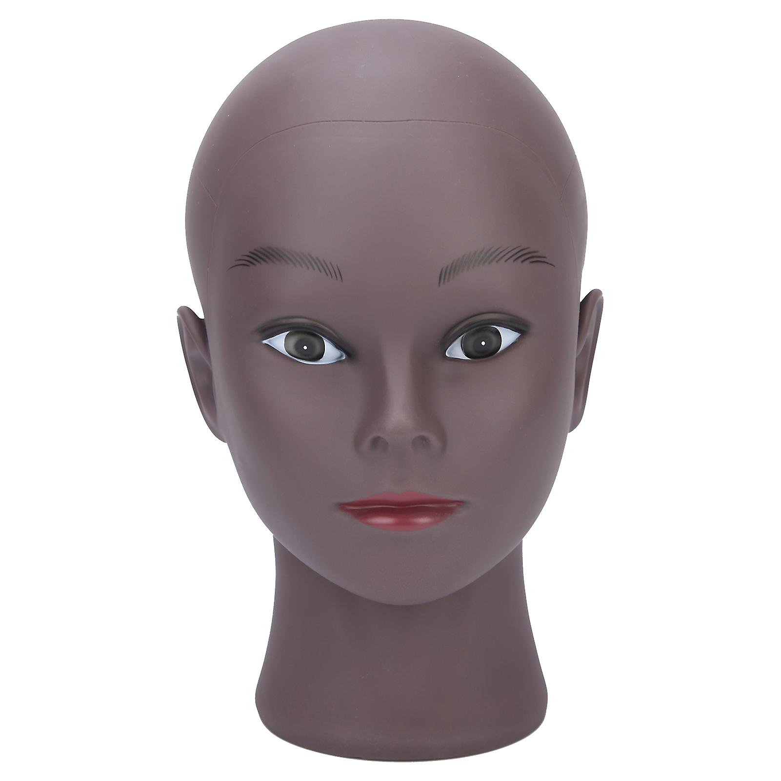 Black African Model Mannequin Head for Hat and Wig Display, Jewelry Practice Bald Manikin Head for Styling and Presentation