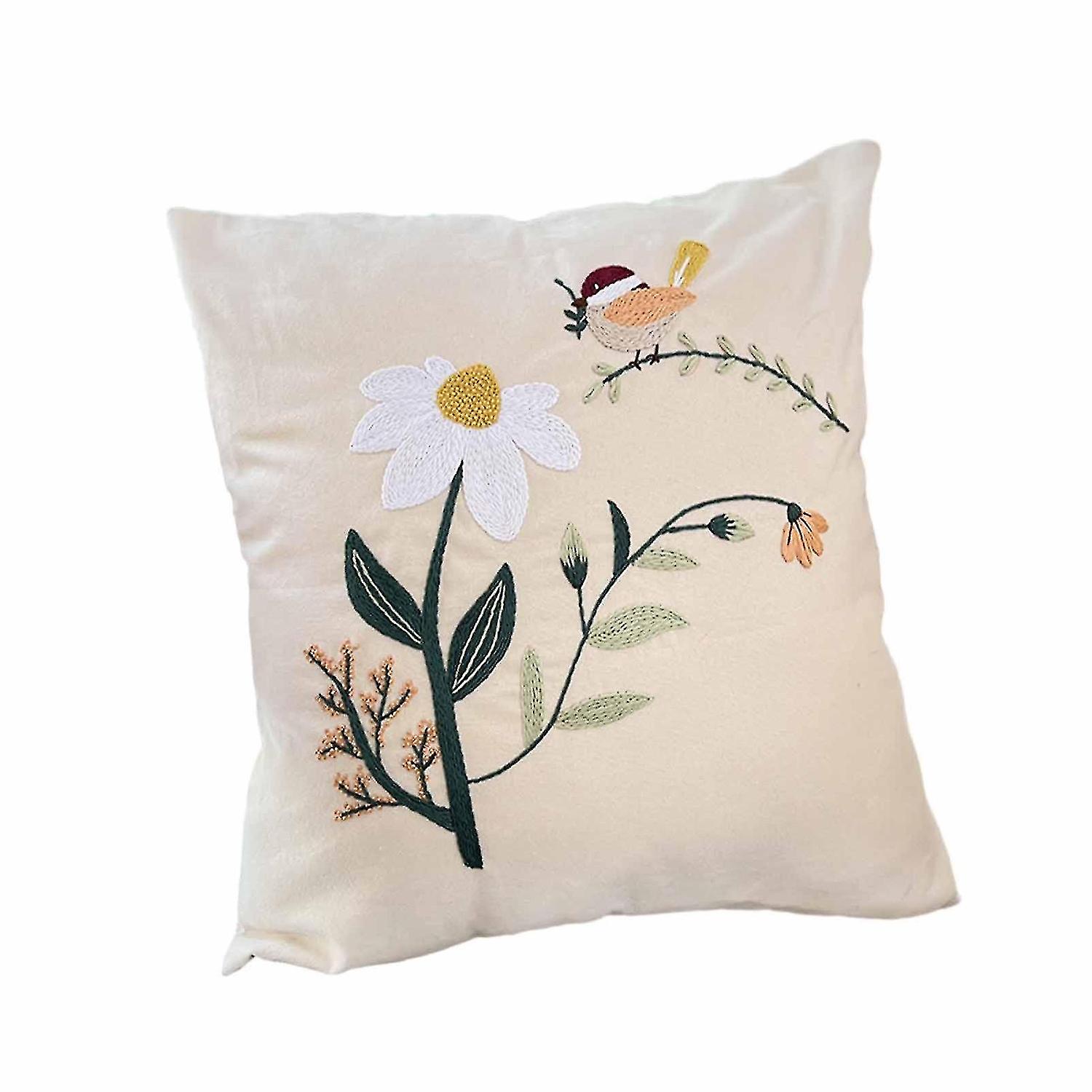 Embroidery Pillow Kits Birthday Gift Diy Handmade Needlework With Pattern Home Decor Cushion Cover U
