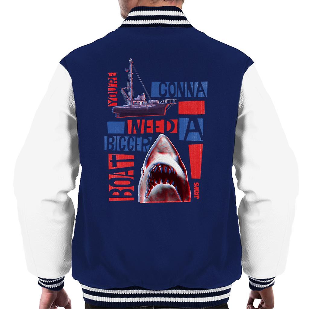 Jaws You Are Gonna Need A Bigger Boat Montage Men's Varsity Jacket