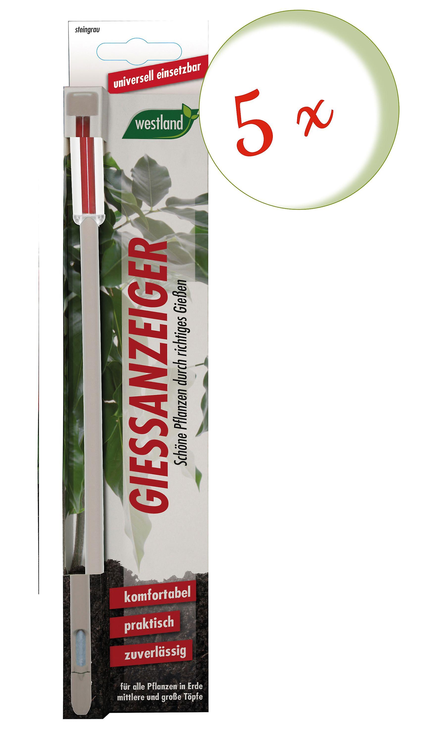 5 x WESTLAND® watering indicator for potting soil, 26 cm stone grey