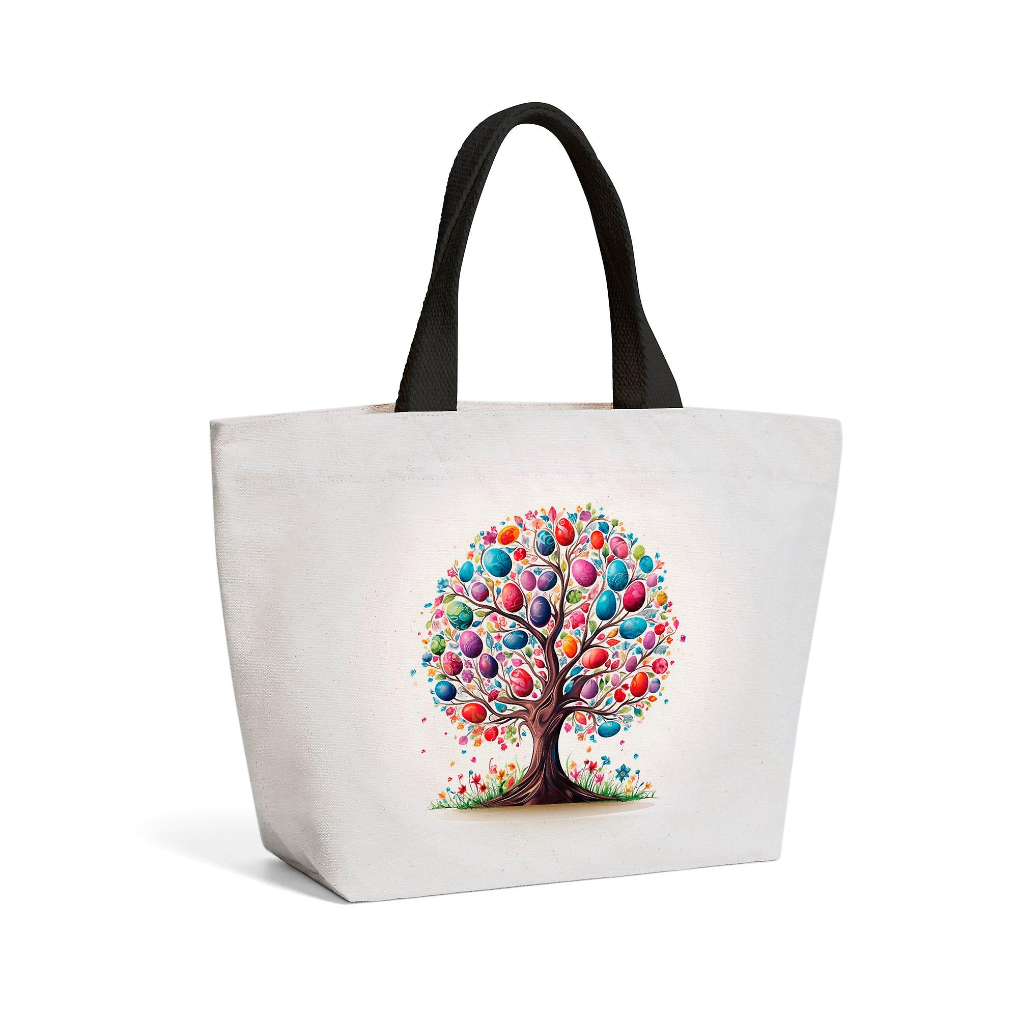 Whimsical Easter Egg Tree Beach Shopper Tote Bag