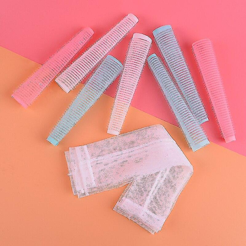 Hair Curler Clips Pins 10pcs/set Light Soft Cone Shape Hair Rollers Hook Loop Curlers With Gauze Net Set Pink