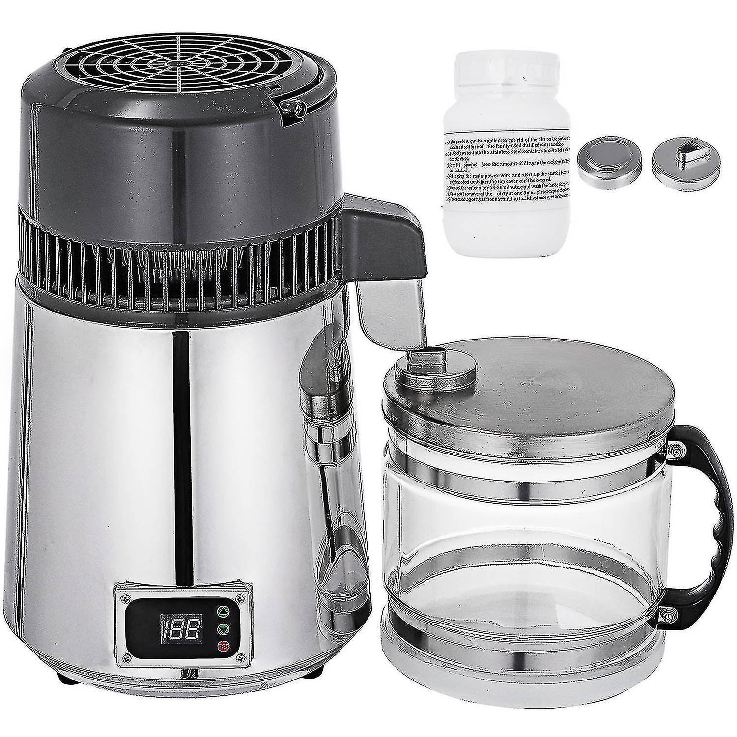 4l Water Distiller Temperature Controlled Dental Filer Hospital W/water Bottle
