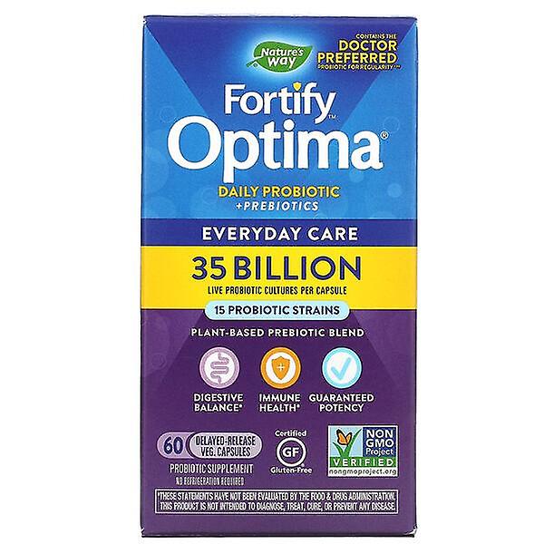 Nature's Way, Fortify Optima Daily Probiotic + Prebiotics, 35 Billion , 60 Delayed-Release Veg. Caps