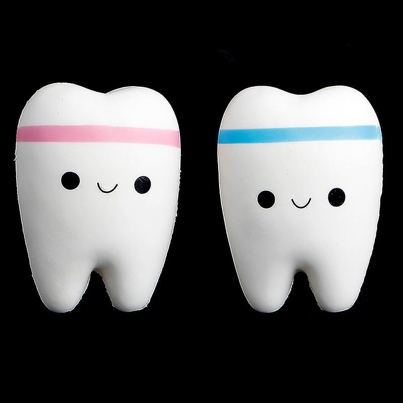 Sevimli Diş Jumbo Squishy Yavaş Yükselen Sıkma Stres El Yumuşak Oyuncak Telefon Kolye