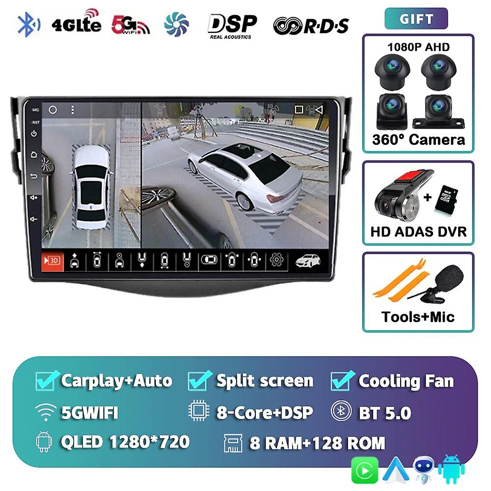 Android 13 Carplay Auto Autoradio Per Toyota Rav4 Rav 4 2005 - 2009 2010 2011 2012 2013 Multimedia Gps Player Stereo Wifi + 4g Dsp