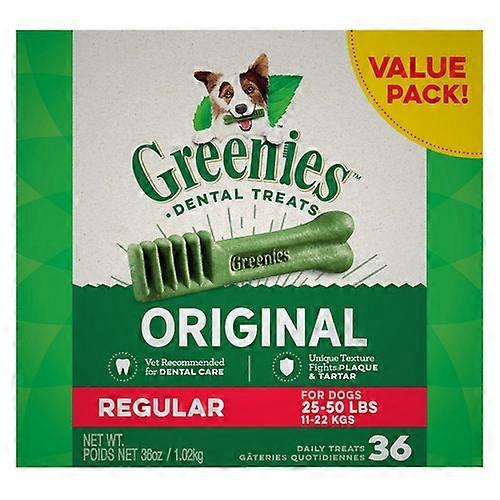 Greenies Original Dental Dog Chews, Regular - 36 Treats - (Dogs 25-50 lbs)