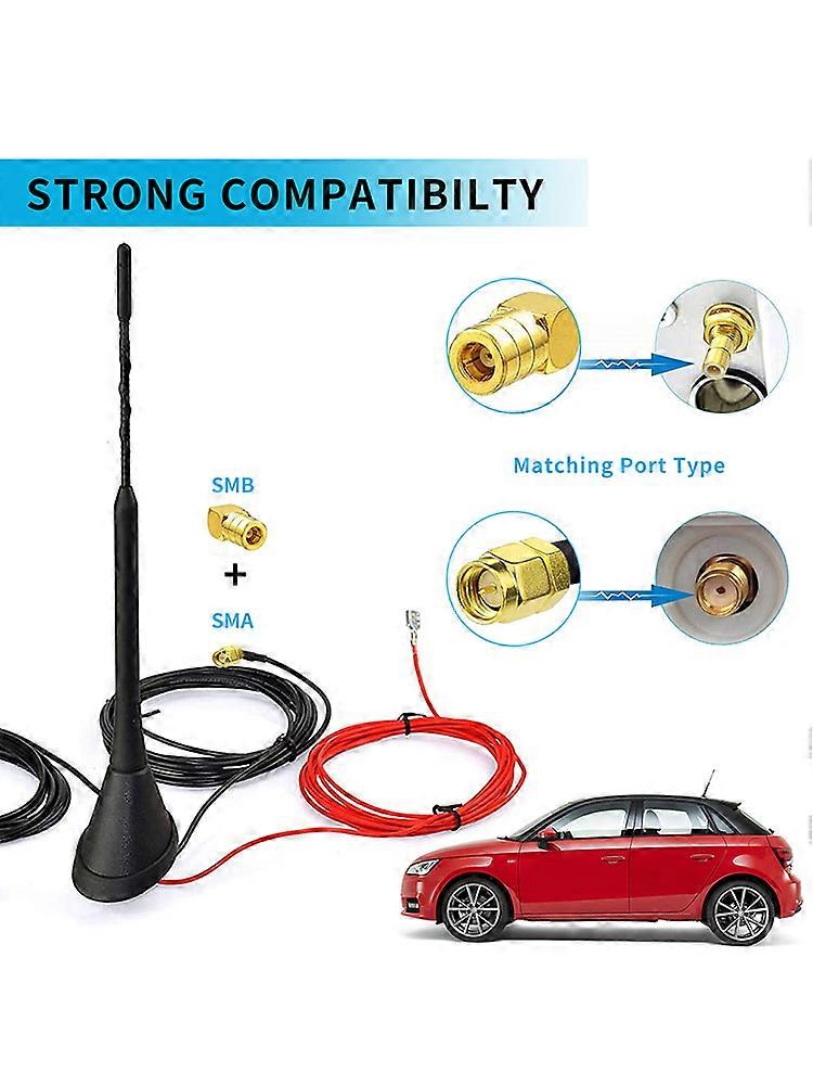 Antenne Voiture Universelle Courte – 7 Pouces, FM/AM, Montage Toit, Vis Incluses