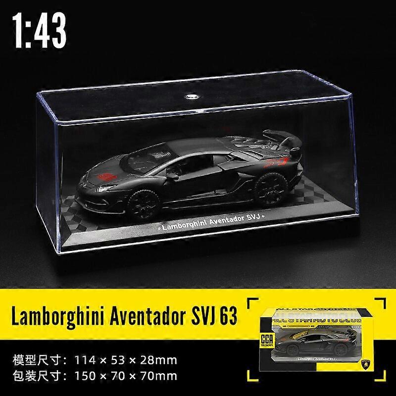 CCA MSZ 1:43 Aventador SVJ 63 Maserati McLaren Guard Benz Modello di auto con casco scatola acrilica in lega auto giocattolo moto 1-43 SVJ 63