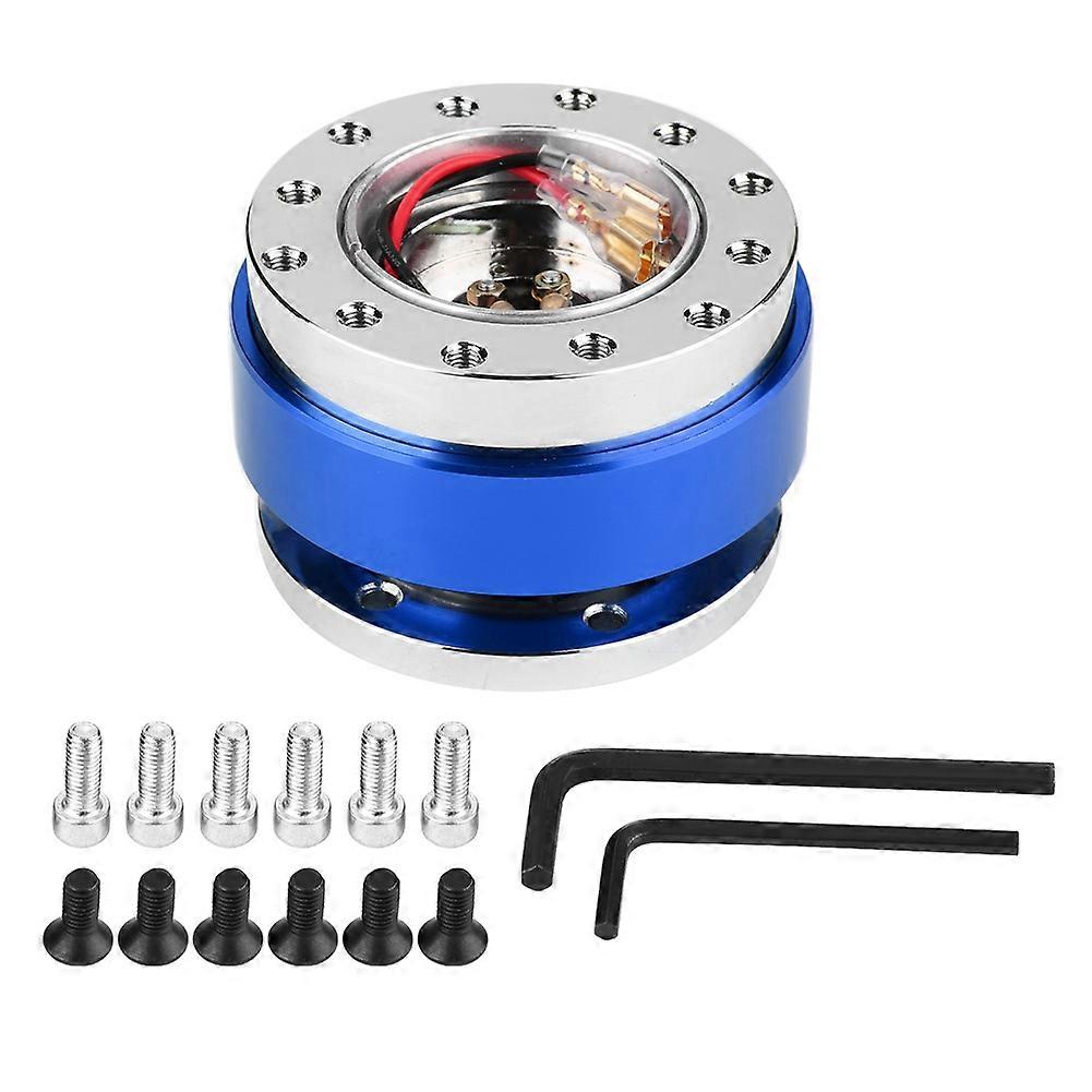 Car Steering Wheel Hub Quick Release Adapter Snap Off Kit with Screws(Blue) E2U~02