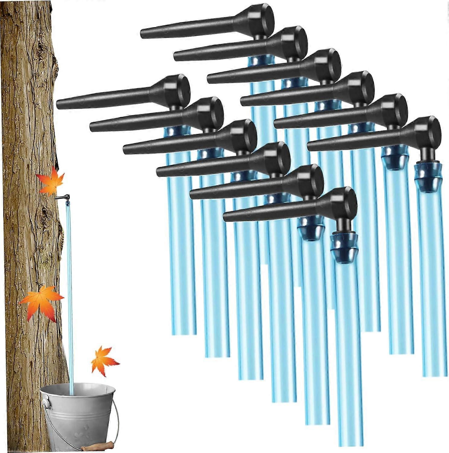 12 Set Maple Syrup Taps with 24in Tubes Maple Syrup Food Grade Non-slip Maple Syrup Tapping Kit L-shaped Tree Taps