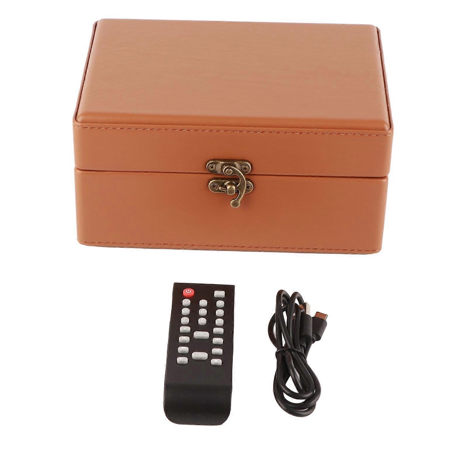Suitcase CD Player Professional HiFi Stereo Sound Bluetooth Record Player with Remote Control for Home Office Brown