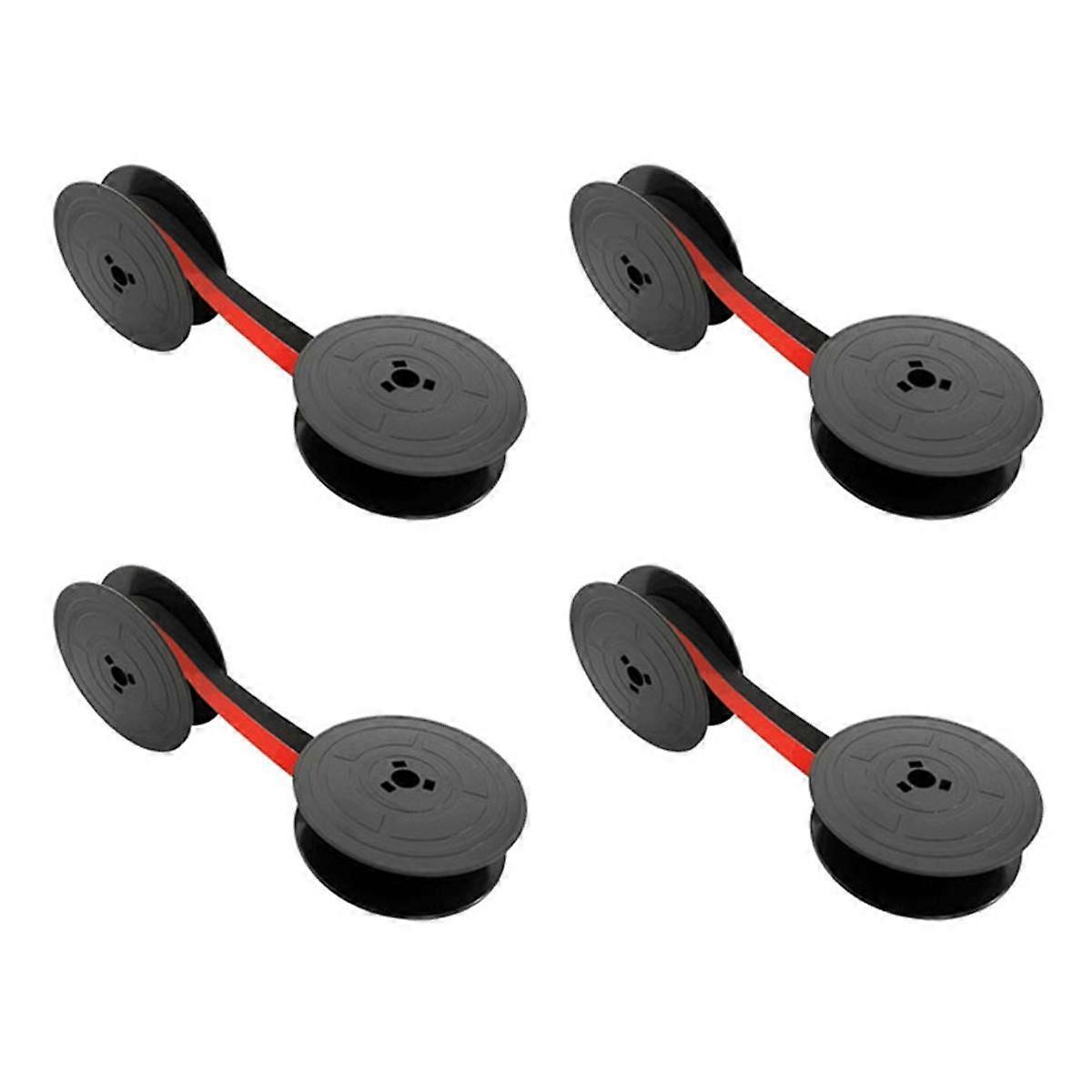 4Pcs GR4 Typewriter Ribbon Typewriter Ribbon Twin Spool Replacement for Lettera Typewriter (Black & Red)