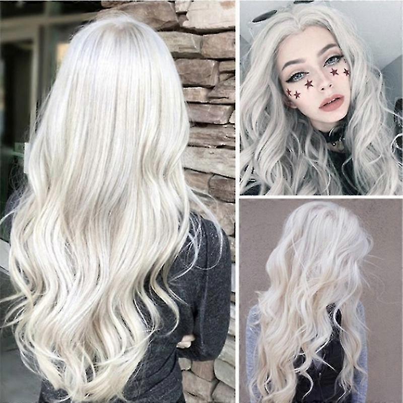 Long white wavy wig