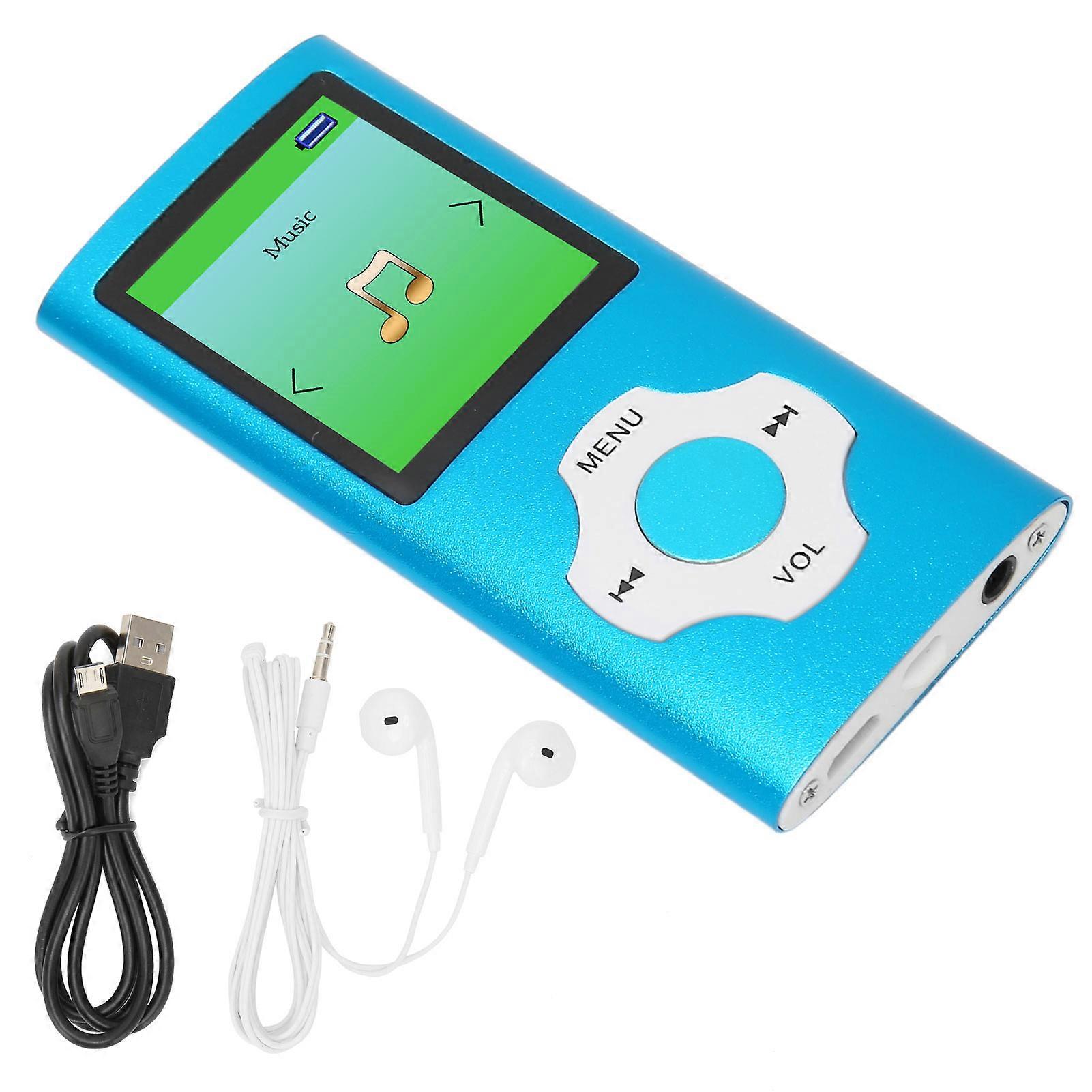 MP3 Player 1.8 Inch LCD Screen Support Recording FM Radio Portable Music Player for Students Sky Blue